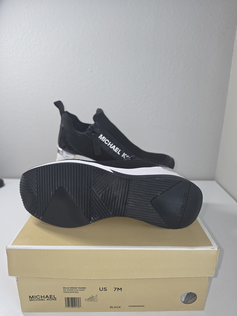MICHAEL KORS Black Slip-On Wedge Sneakers - Picture 4 of 4